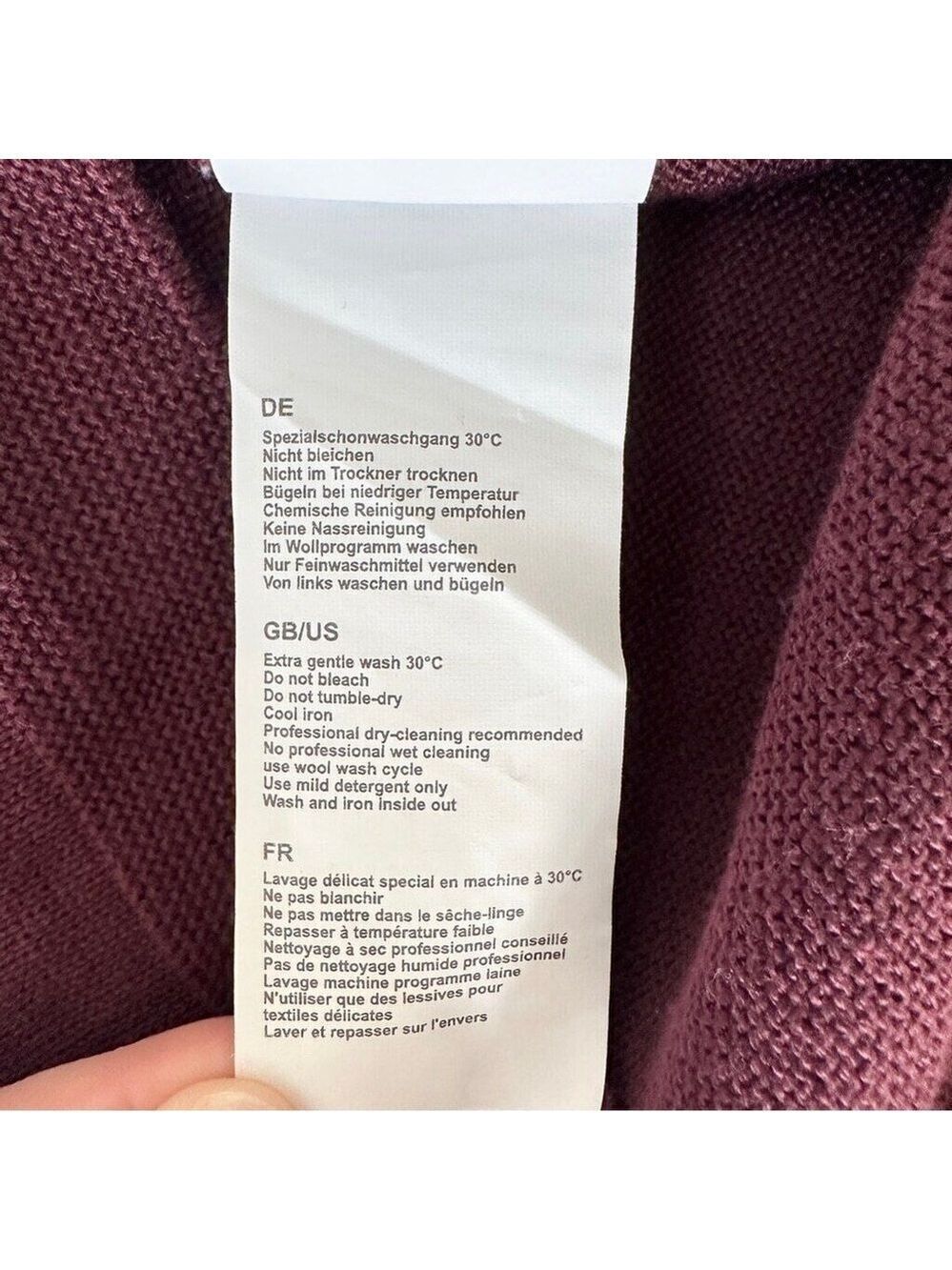 Olsen Long Sleeve Mock Neck Full Zip Ribbed Sweater Size Small Maroon Purple New - Picture 12 of 14